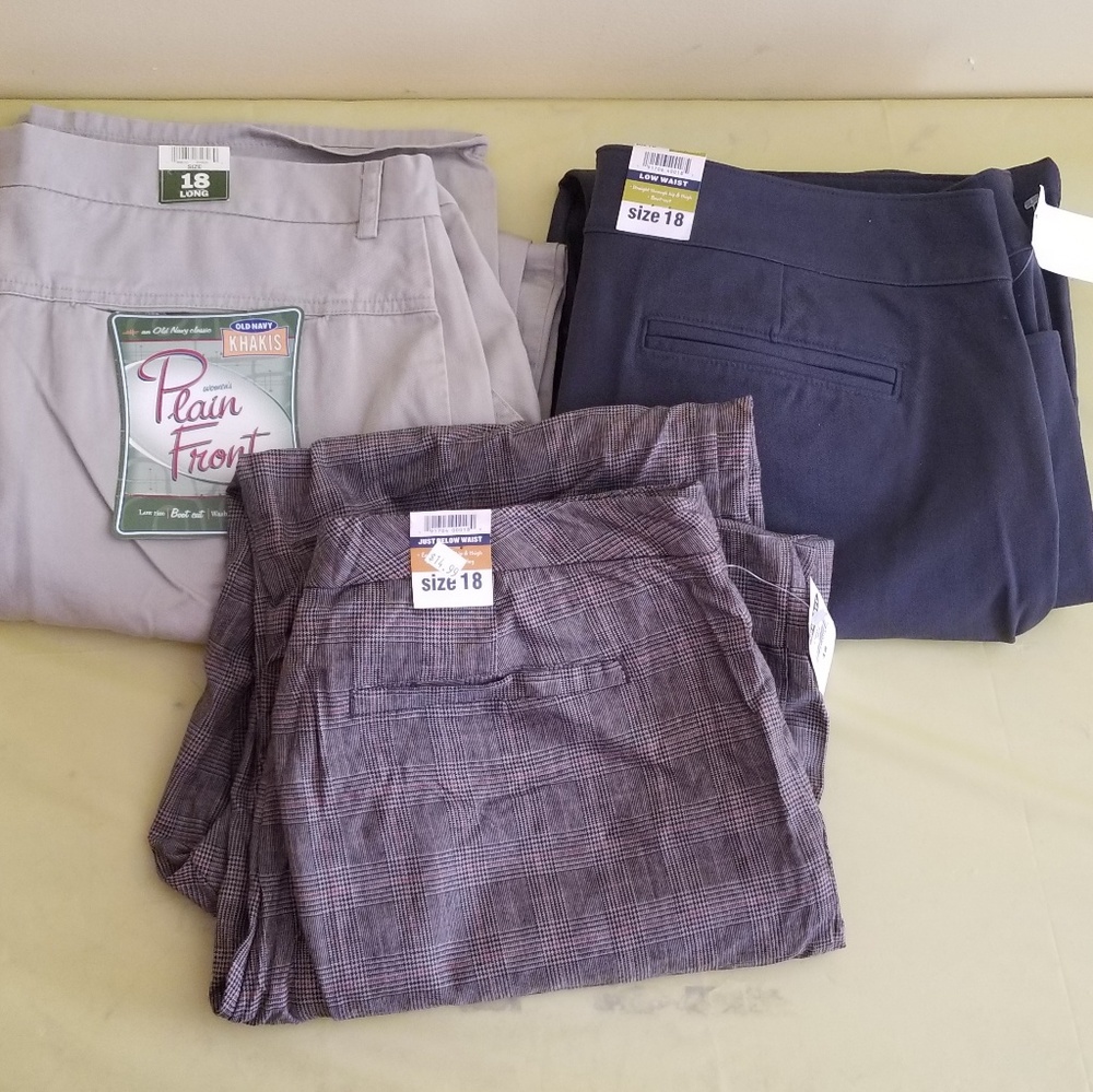 3 pairs size 18 Old Navy Pants